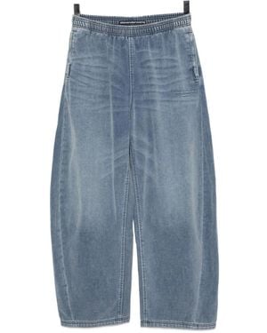 Alexander Wang Pantalones con logo en relieve - Azul