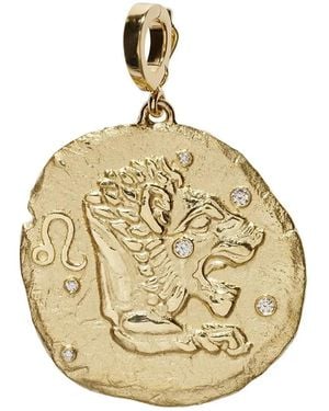 Azlee 18K Of The Stars Leo Diamond Coin Charm - Metallic