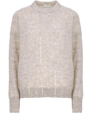 Panicale Sequin-Embellished Jumper - Natural