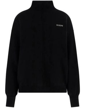 Guess Ursula Sweatshirt Mit Stehkragen - Schwarz