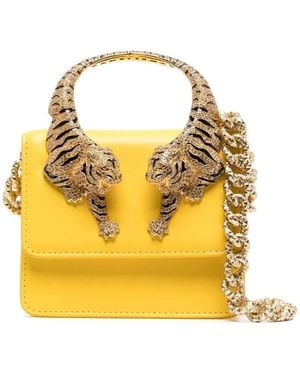Roberto Cavalli タイガーハンドル ショルダーバッグ - イエロー