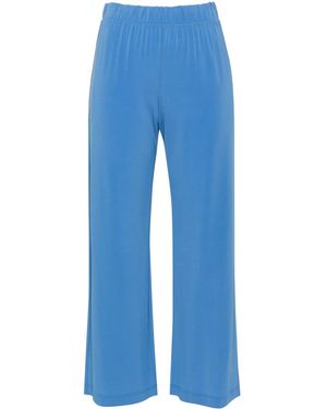Le Tricot Perugia Elasticated-Waistband Cropped Trousers - Blue