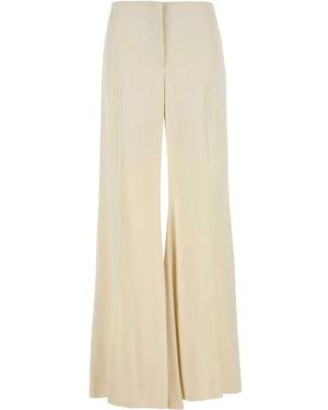 McQueen Cream Satin Wide-Leg Pant - Natural