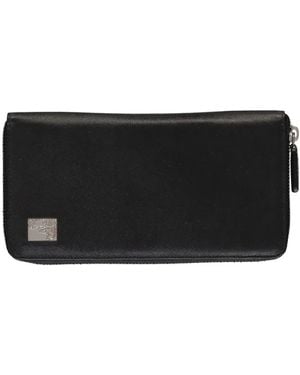 Versace Leather Long Wallet - Black