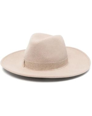 Borsalino Wide-Brim Fedora Hat - White