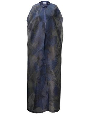 Gemy Maalouf Floor-Length Open Maxi Kaftan - Blue