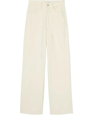 Marc O' Polo Cotton Straight Trousers - White