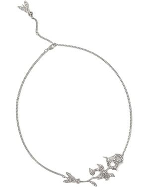 Patrizia Pepe Rose-Embellished Necklace - Metallic