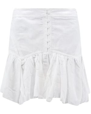 Isabel Marant Daneen Button-Embellished Ruffled Mini Skirt - White