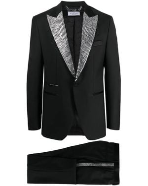 Philipp Plein Crystal-Embellished Dinner Suit - Black