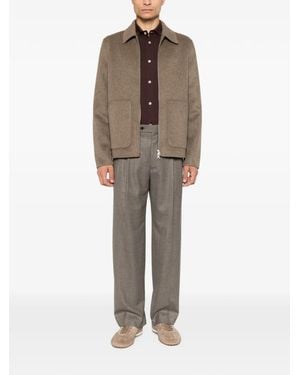Eleventy Pique-Knit Long-Sleeve Shirt - Purple