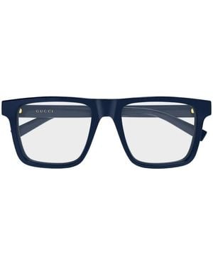Gucci Brille Mit Eckigem Gestell - Blau