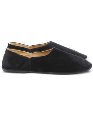 The Row Suede Slippers - Black