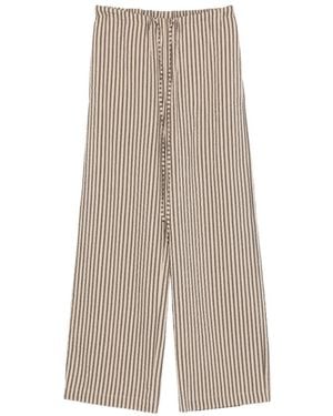 Alysi Striped Trousers - Natural