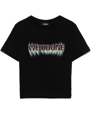 we11done Logo Cropped T-Shirt - Black