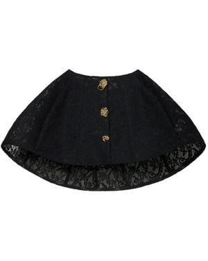 Blumarine Floral-Lace Mini Skirt - Black