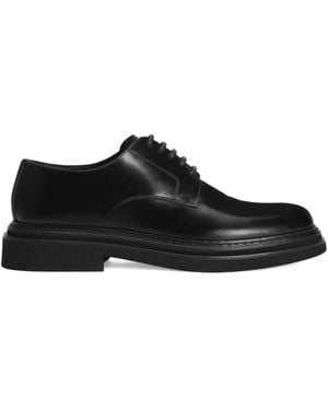 Dolce & Gabbana Brushed Lace-Up Derby Shoes - Black