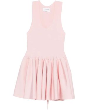 Brandon Maxwell Tulip Knit Mini Dress - Pink