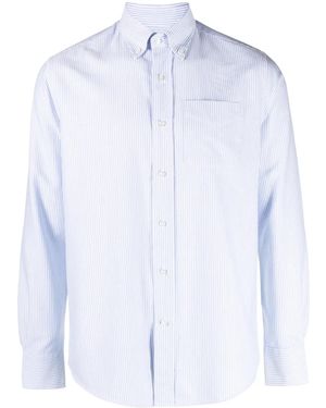 Deperlu Chemise En Coton À Rayures - Bleu