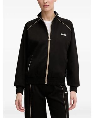 Guess Logo-Patch Zip-Up Track Jacket - Black