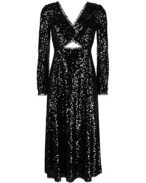 Needle & Thread Sequin-Embellished Midi Dress - Black