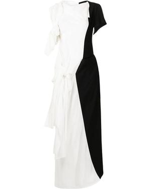 Yohji Yamamoto カラーブロック ドレス - ホワイト