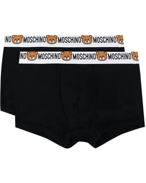 Moschino Teddy Logo Boxers (Set Of Two) - Black