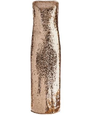 alice and olivia fifi embellished maxi dress Alice + Olivia Fifi Embellished Maxi Dress In Brown - 10% Off