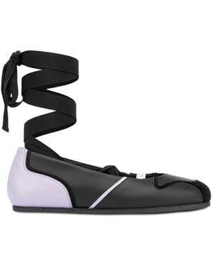 Moschino Panelled Ballet Flats - Black