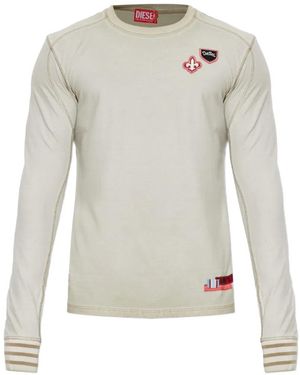 DIESEL Patch-Detail Long-Sleeve T-Shirt - White