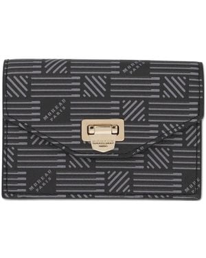 Moreau Flap Logo-Print Leather Wallet - Grey