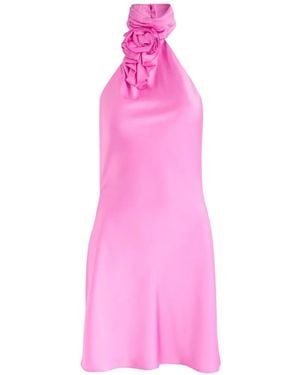 Misha Sterling Ruffled Halterneck Mini Dress - Pink