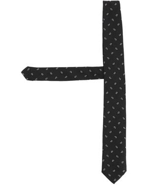 BOSS Silk-Blend Tie With A Micro-Pattern Jacquard - Black