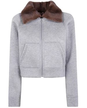 N°21 Fur Collar Zip Jacket - Grey