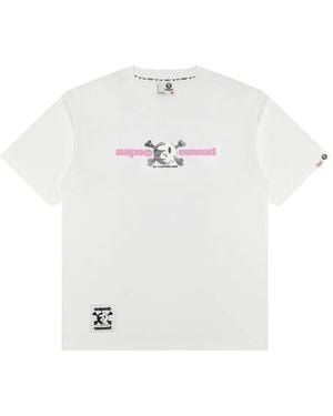 Aape By A Bathing Ape T-Shirt Met Doodskopprint - Wit