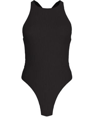 Calvin Klein Intense Power Ribbed Swimsuit - Black