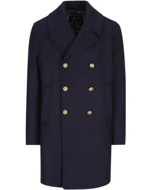 Sealup Double-Breasted Wool Coat - Blue