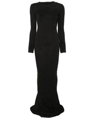 Rick Owens Langärmeliges Simple Edfu Maxikleid - Schwarz