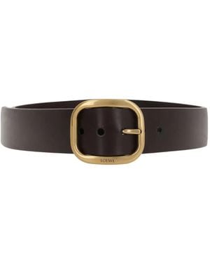 Loewe Buckled Leather Belt - White