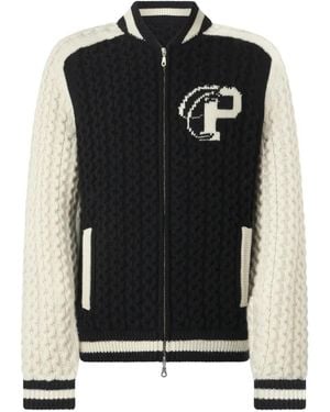 Philipp Plein Plein Star Gebreid Bomberjack - Zwart