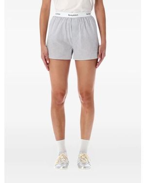 Sporty & Rich Yankees Serif Striped Shorts - Blue