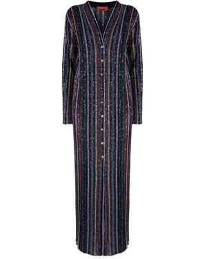 Missoni Gestreifter Cardigan Mit Pailletten - Blau