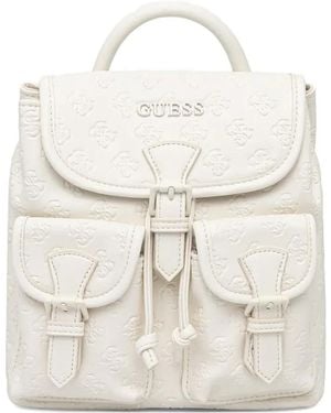 Guess Litzy Buckle-Fastening Backpack - White