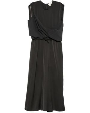 Litkovskaya Crossover-Panel Sleeveless Midi Dress - Black