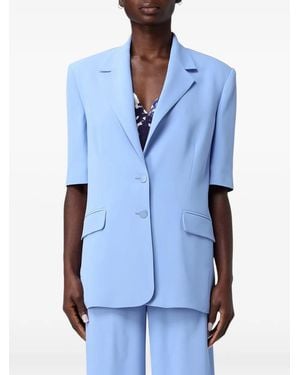 Hanita Short-Sleeve Single-Breasted Blazer - Blue