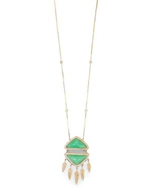 Jacquie Aiche Chrysoprase And Diamond Necklace - White