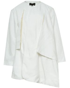 Comme des Garçons Asymmetric Frayed-Edge Jacket - White