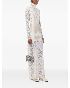 Rabanne Lace-Panelled Long-Sleeve Maxi Dress - White