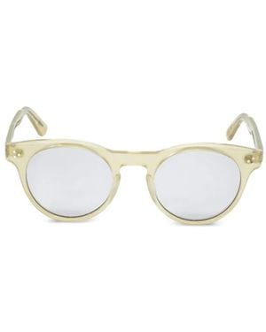 Eyevan 7285 Luminous-E Round-Frame Sunglasses - White
