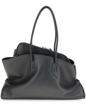 The Attico La Passeggiata Leather Shoulder Bag - Black